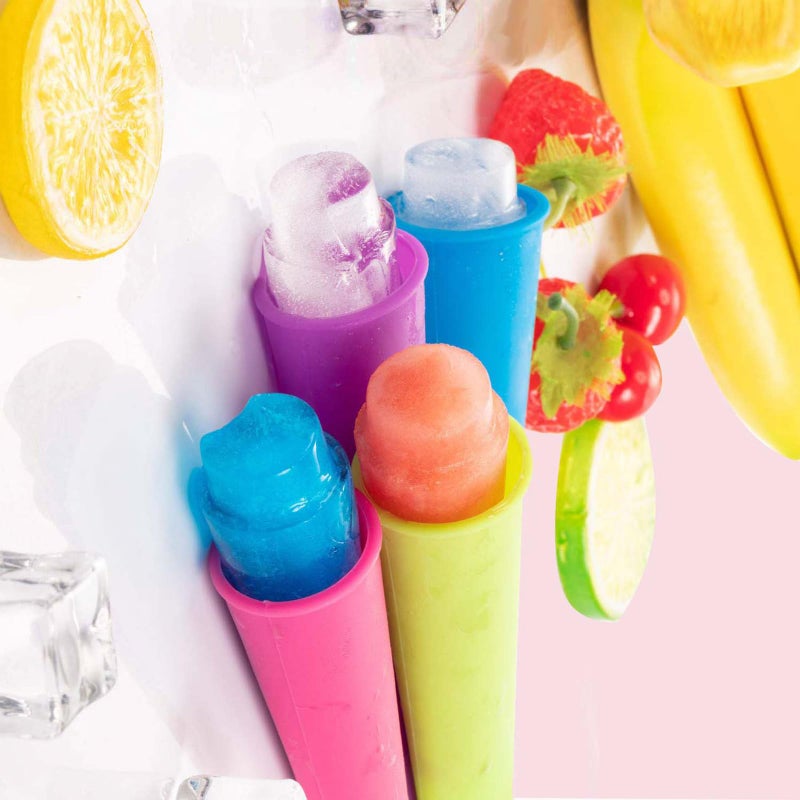 Wpunwen Silicone Ice Pop Mold Wpunwen Popsicle Molds with Lids 6 Pcs Silicone Popsicle Molds Reusable Popsicle Tubes with Clean Brush Durable Pure Color - Image 2